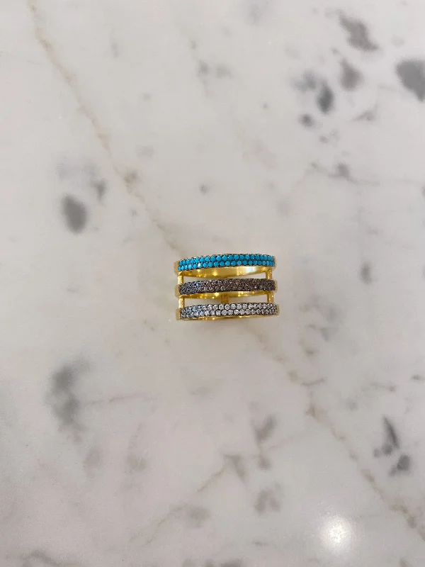 Multi Color Trio Ring