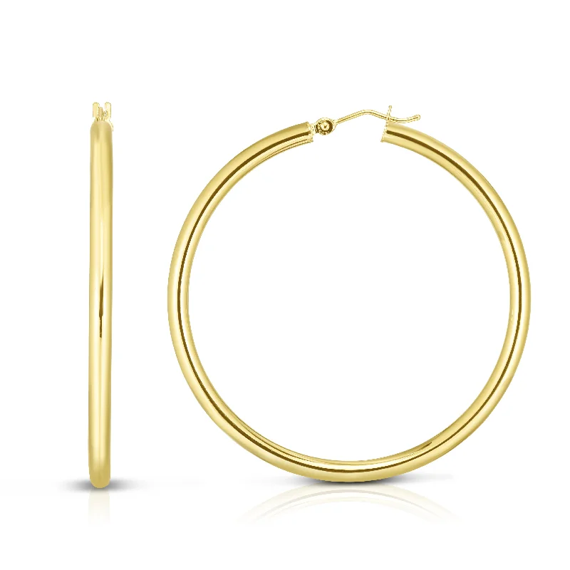 14K Gold 3x50mm Hoops