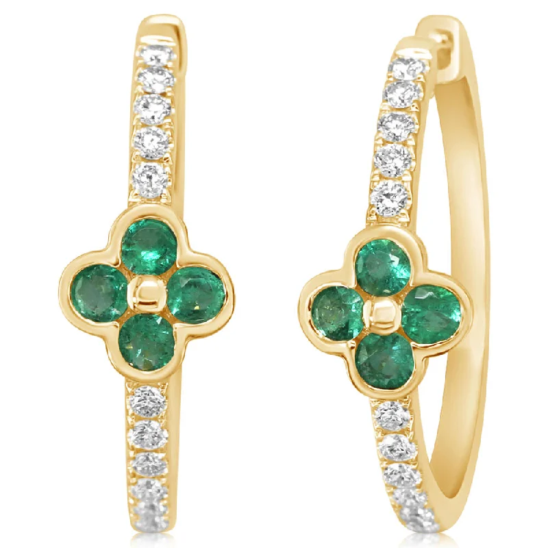 14K Yellow Gold Emerald/Diamond Ear