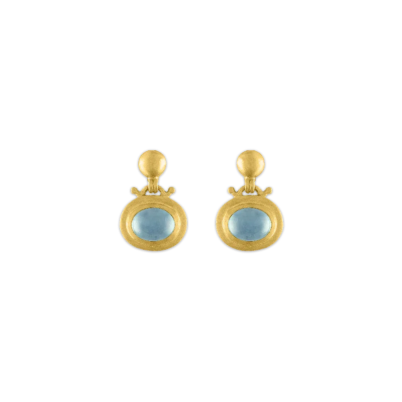 Small Aquamarine Bell Earrings