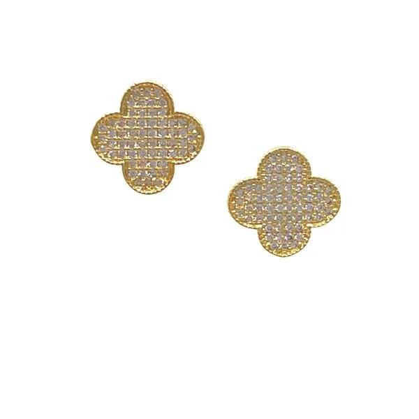 Clover: Gold Fill and CZ pave Post Earring (EGP48CLVR)