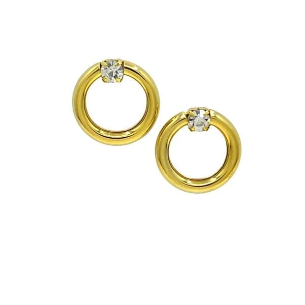 16kt Gold Fill Tube CZ Earring (EGP4054)