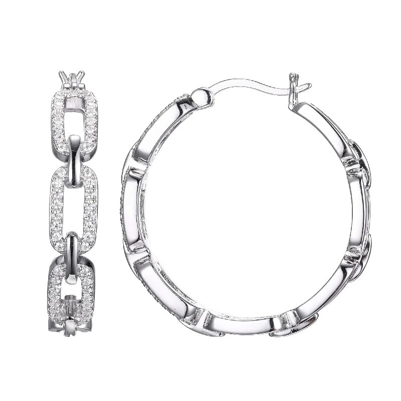 Crystal Open Link Hoop Earrings