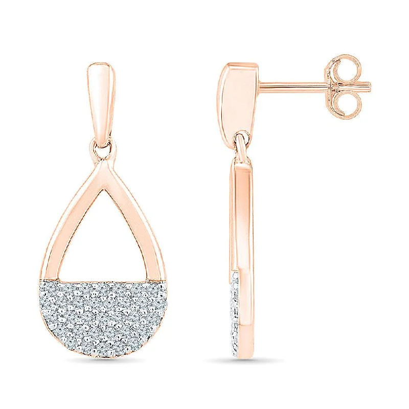 Dangling Diamond Cluster Earrings