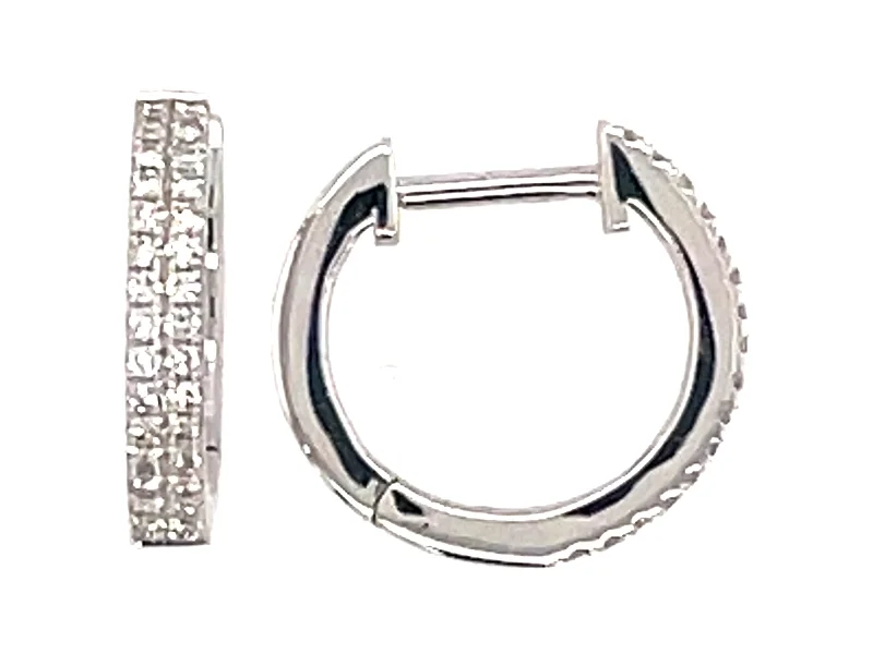 Diamond 2-Row Huggy Earrings