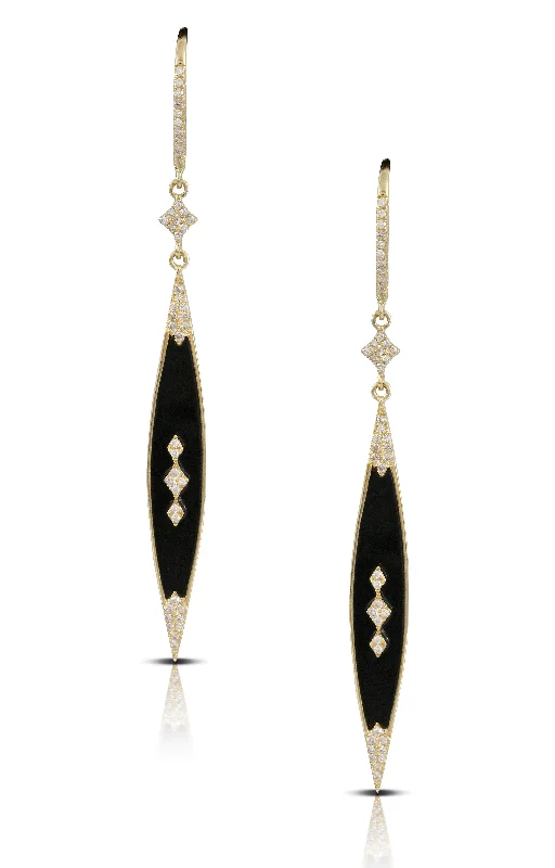 Diamond Onyx Earrings