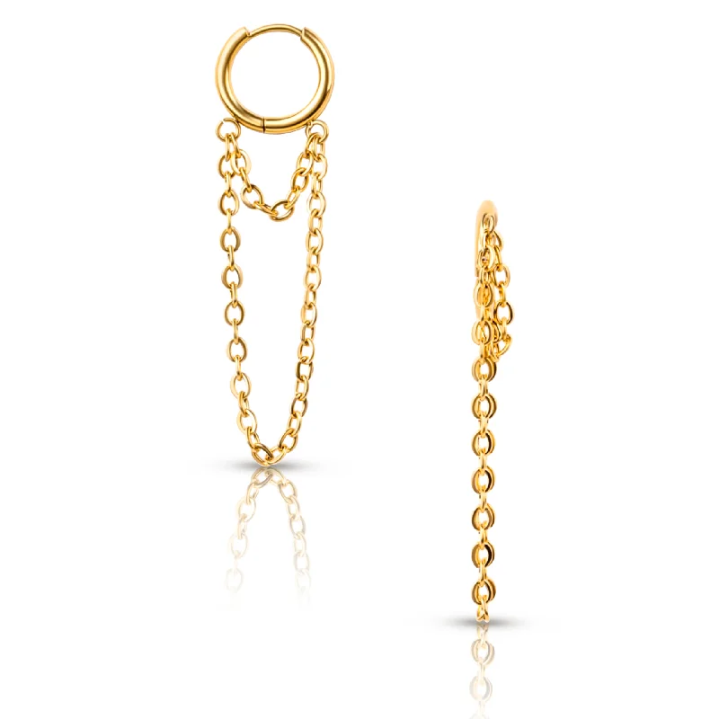 Ellie Vail - Kira Drop Chain Huggie Hoop Earring