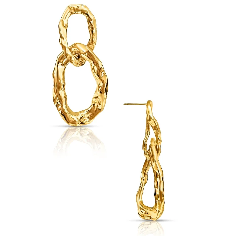 Ellie Vail - Lorah Hammered Link Drop Earring