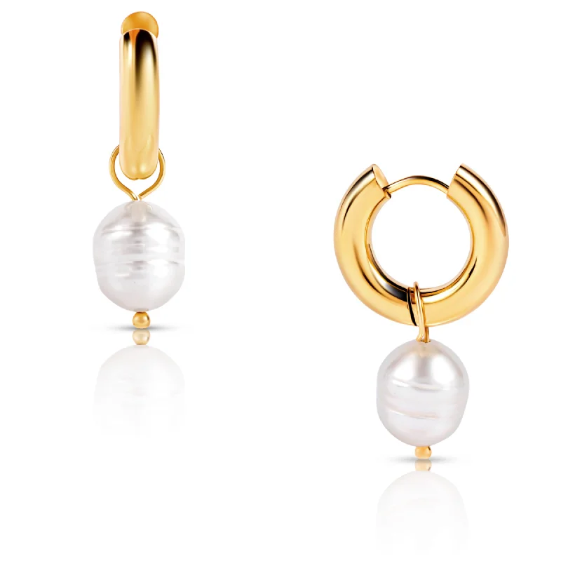 Ellie Vail - Melrose Mini Hoop Pearl Earring