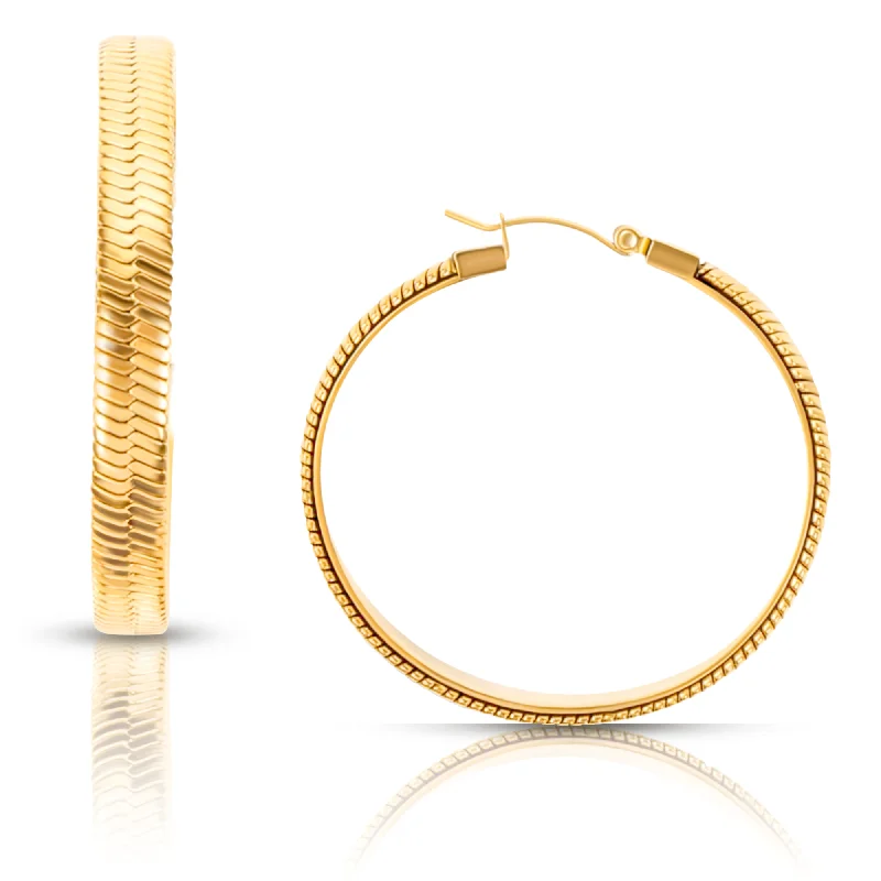 Ellie Vail - Vetta Herringbone Chain Hoop Earring