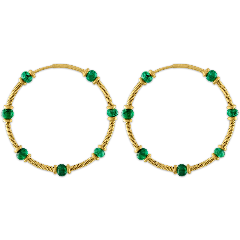 Emerald Zeno Hoop Earrings