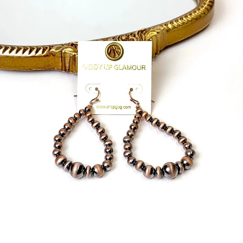 Desert Dusk Faux Navajo Pearl Earrings in Copper Tone