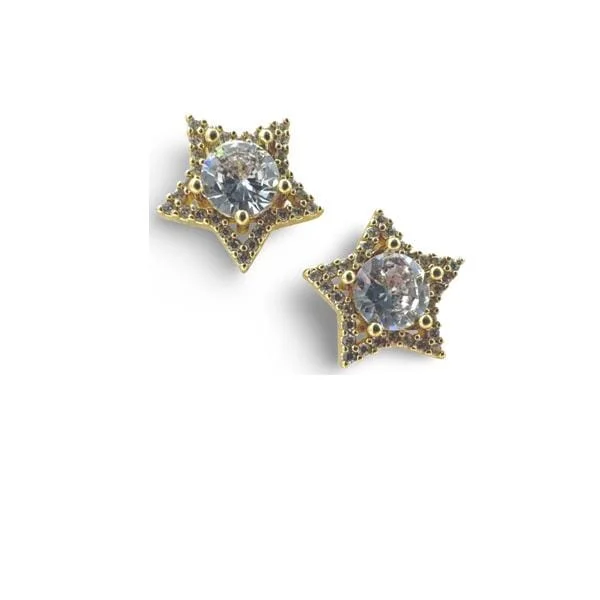 Gold Fill and CZ Star Post Earrings (EGP54STR)