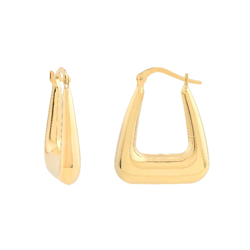 Graduated Square Puff Hoop Earrings