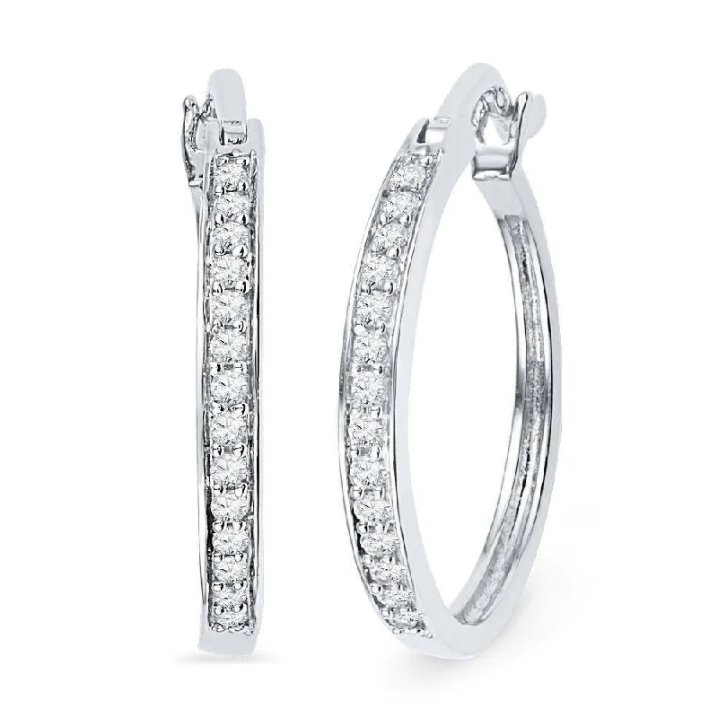 1/5 CT TW Hoop Earrings With Natural Diamonds