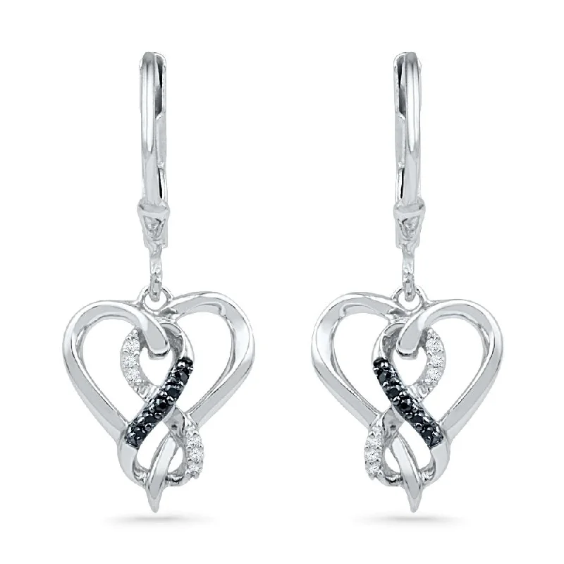 Infinity Heart Diamond Dangle Earrings