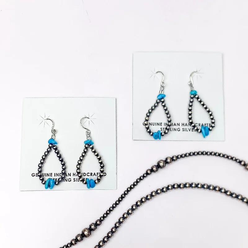 Mason Lee | Genuine Hand-Strung Navajo Beaded Teardrop Pearl Earrings