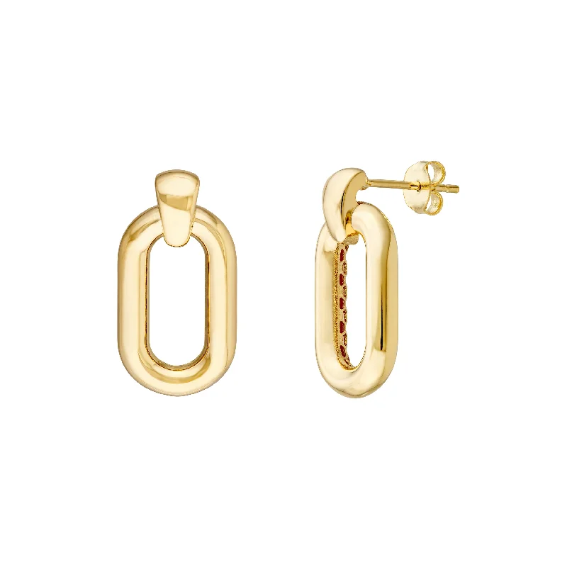 Oval Door Knocker Hoop Earrings