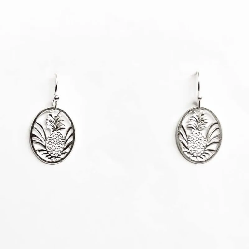 Oval Pineapple Earrings