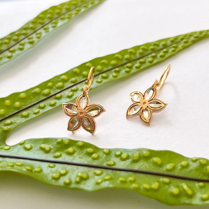 Plumeria Gold Earrings