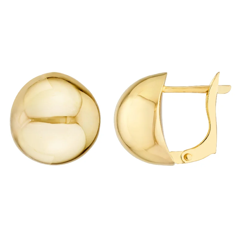 Round Polished Button Omega Earrings