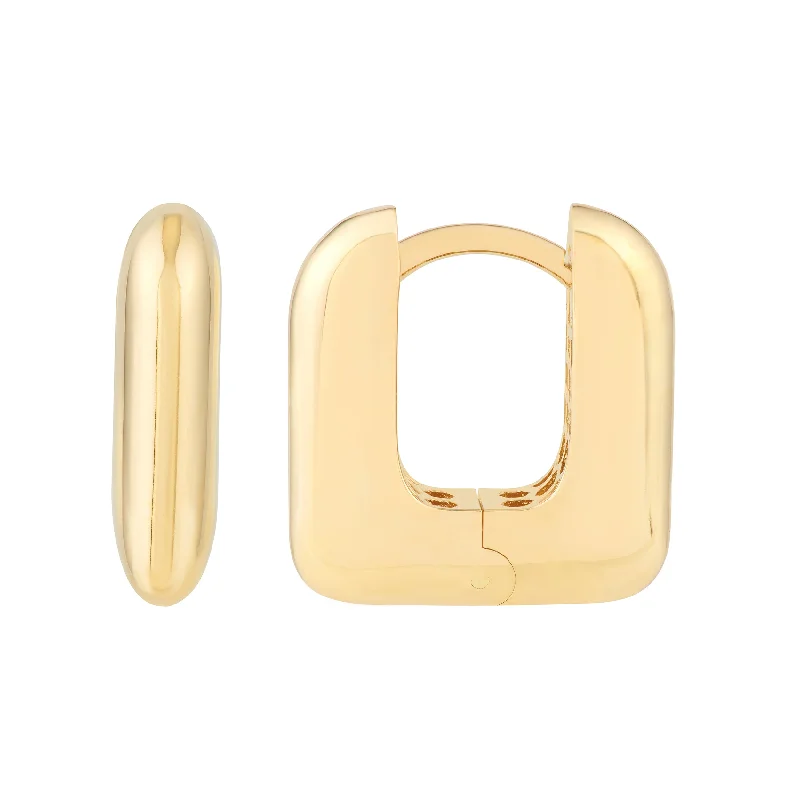 Rounded Square Huggie Earrings