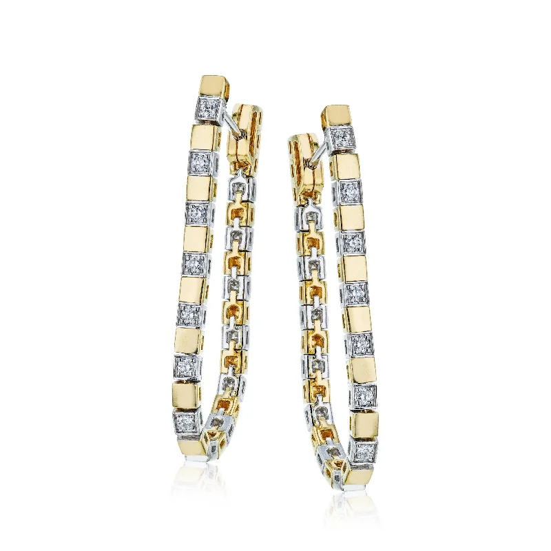 Simon G - 18K 2-Tone Diamond Earrings