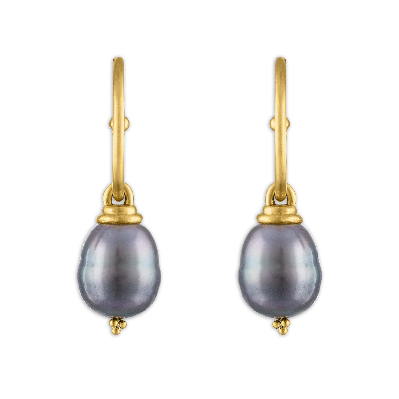 Tahitian Pearl Hoop and Hook Earrings