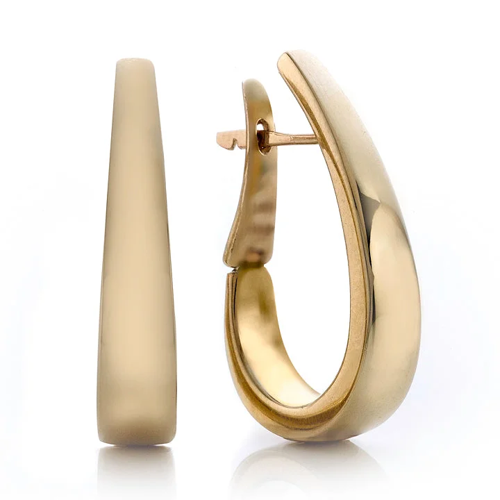 Tapered Gold Hoop Earrings