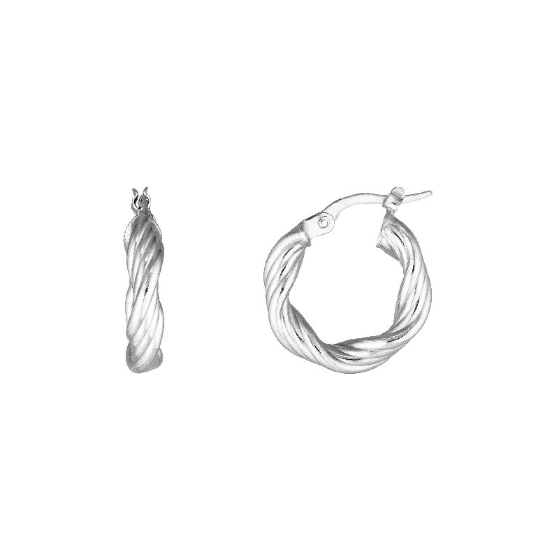 Twisted Tube Baby Hoop Earrings