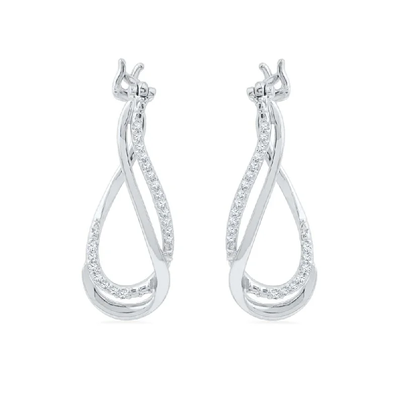 Diamond Twist Dangle Statement Earrings