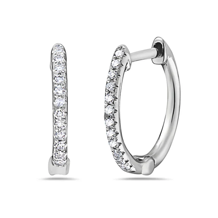 White Gold Diamond Hoop Earrings