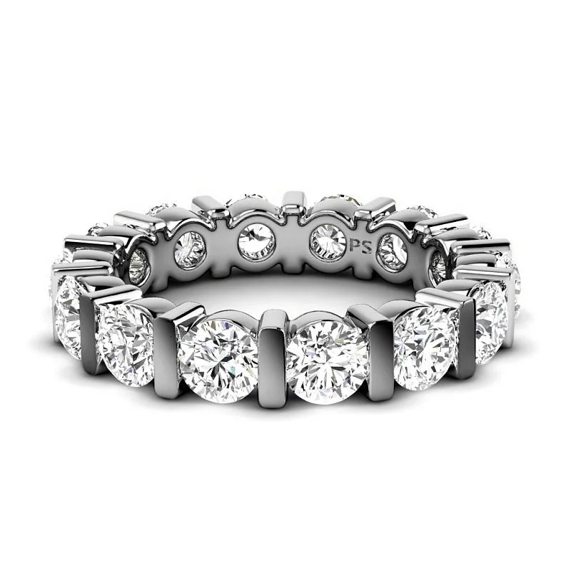 1.50-5.00 CT Round Cut Diamonds - Eternity Ring