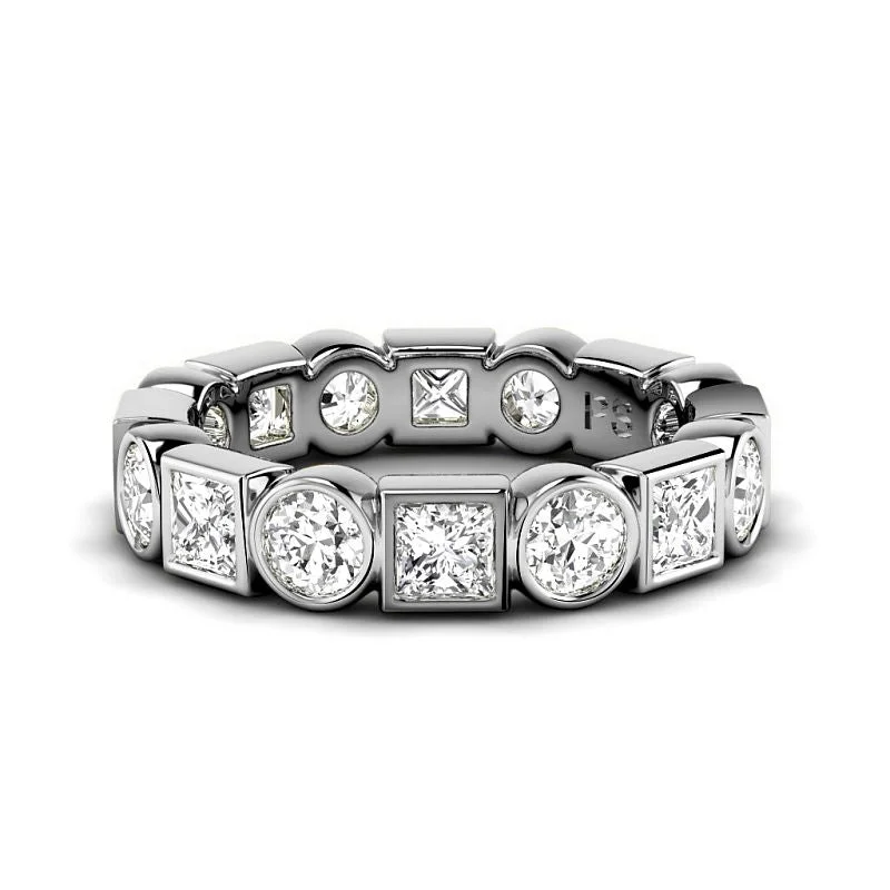 1.50 CT Round & Princess Cut Diamonds - Eternity Ring