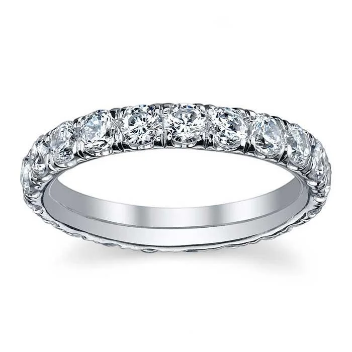 1.50cttw 2.5mm Forever One Moissanite U Pave Eternity Ring