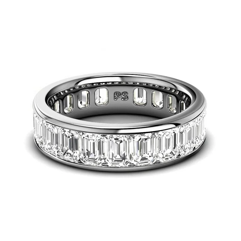 4.00-7.00 CT Emerald Cut Lab Grown Diamonds - Eternity Ring