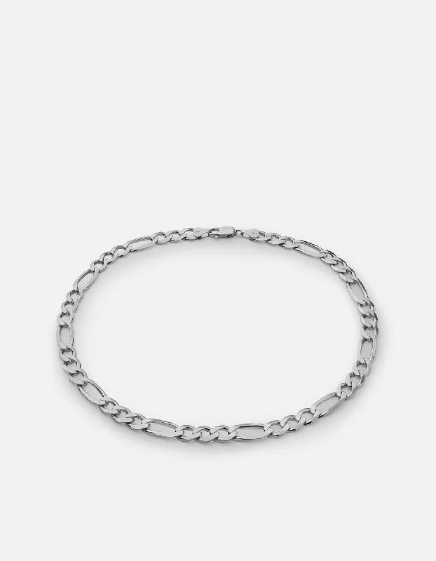 4.5mm Figaro Chain Choker, Sterling Silver