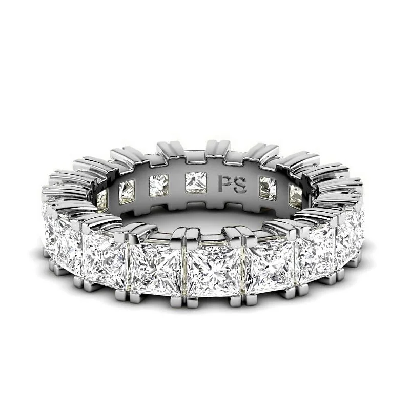 4.60 CT Princess Cut Lab Grown Diamonds - Eternity Ring