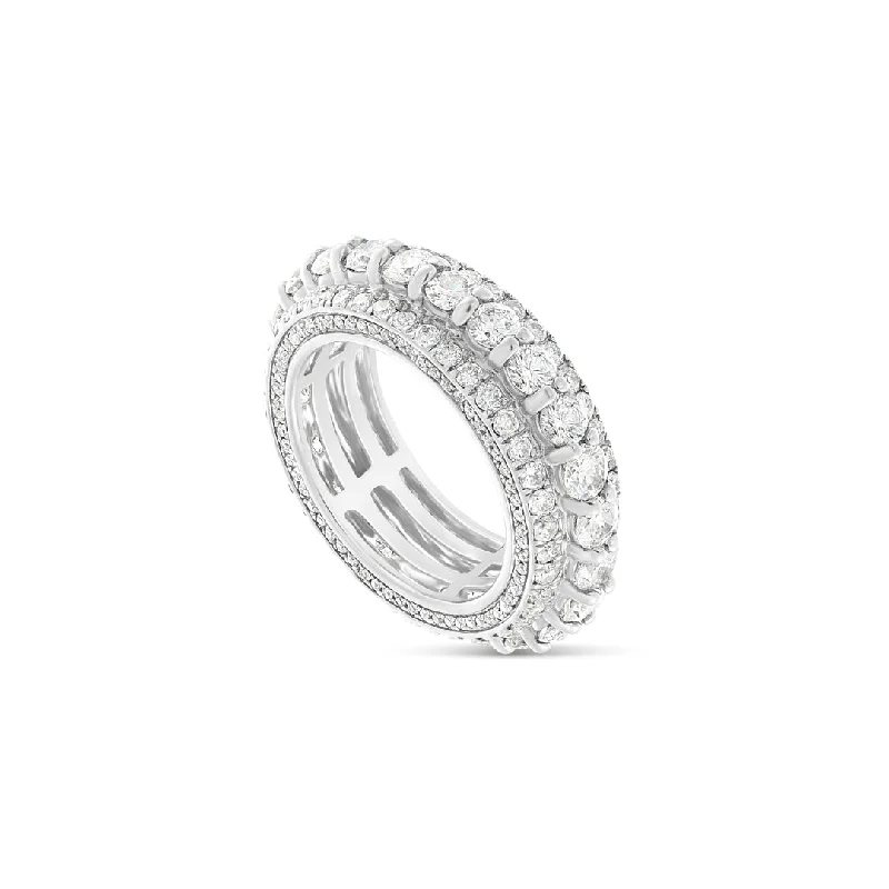 5-Row Diamond Middle Raised Eternity Band