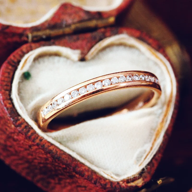 Contemporary 9ct Rose Gold Half Eternity Ring