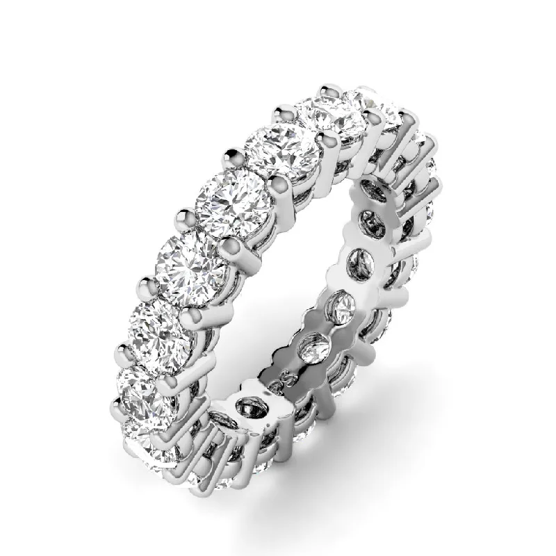 Captivating 4.00 CT Round cut Diamond Eternity Ring in 14KT White Gold