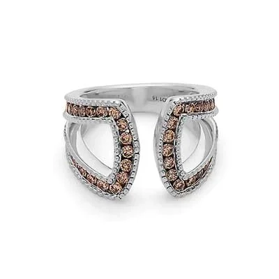 Charles Krypell Brown Diamond Open Wrap Ring in Sterling Silver