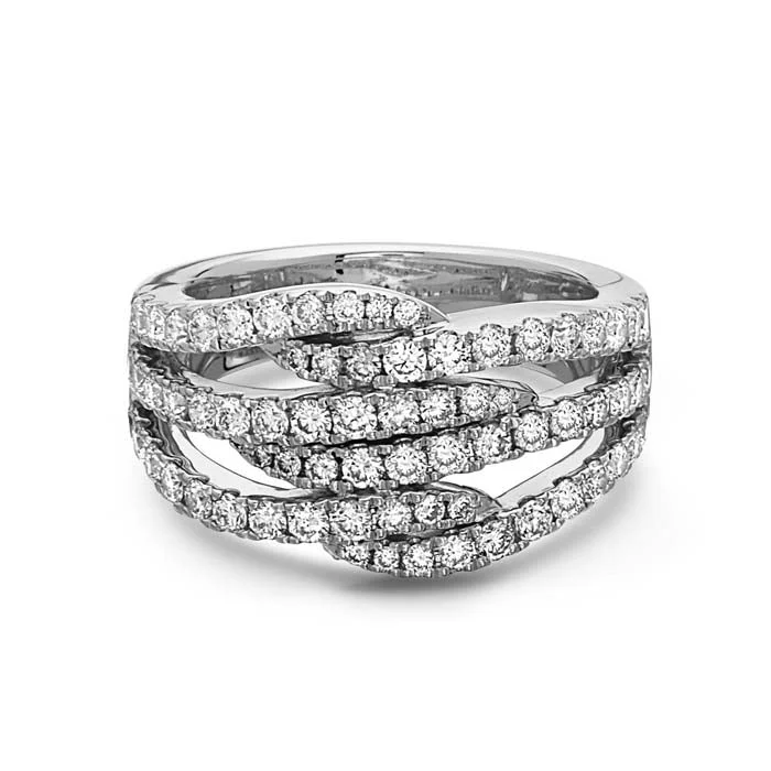 Charles Krypell Diamond Flowering Air Ring in 18K White Gold