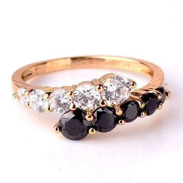 Date at Eight 1.3ct Black and White CZ Cocktail Ring