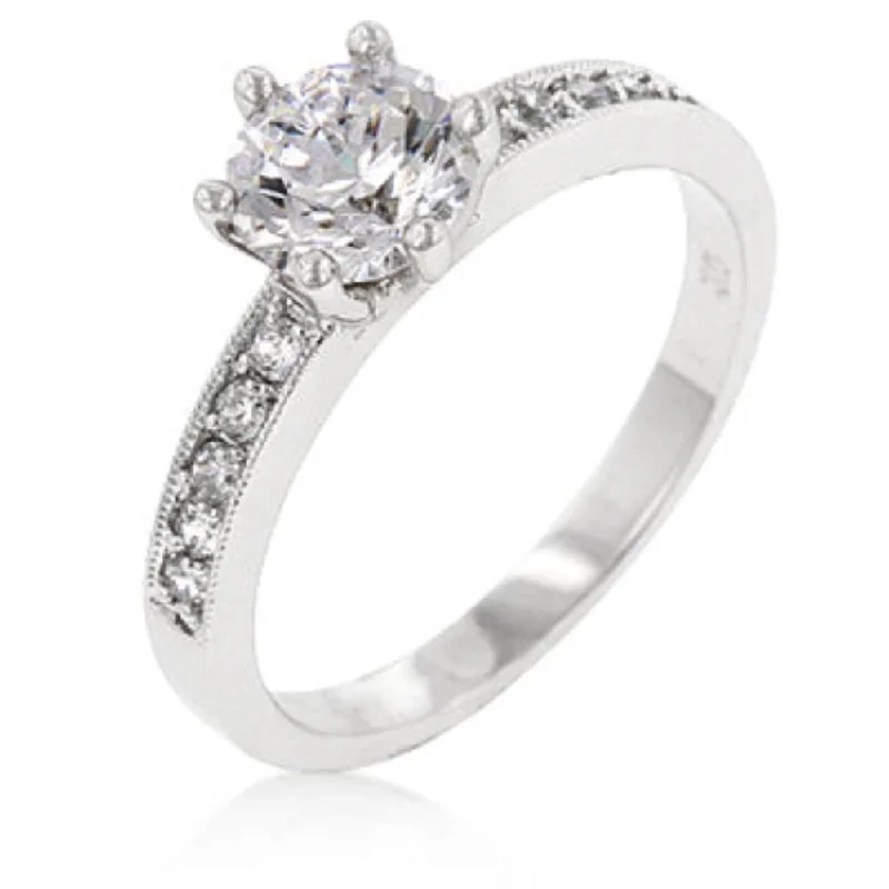 Delicate Radiance - The Petite White Engagement Ring