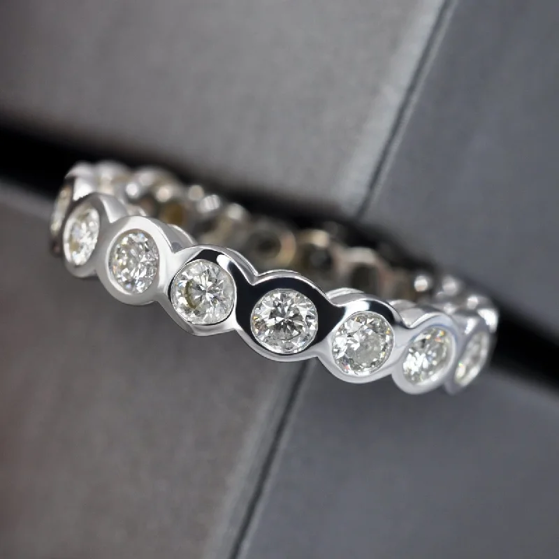 Delightful 1.50 CT Round Cut Diamond Eternity Ring in 14KT White Gold