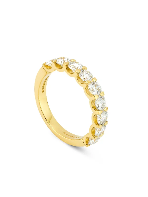 Classic Evermore Diamond Half Hoop Yellow Gold Eternity Ring