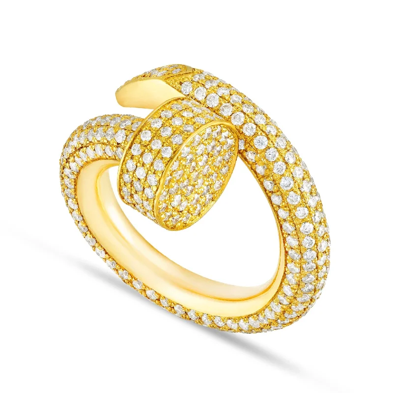 14K Gold 6.0ctw Diamond Nail Ring