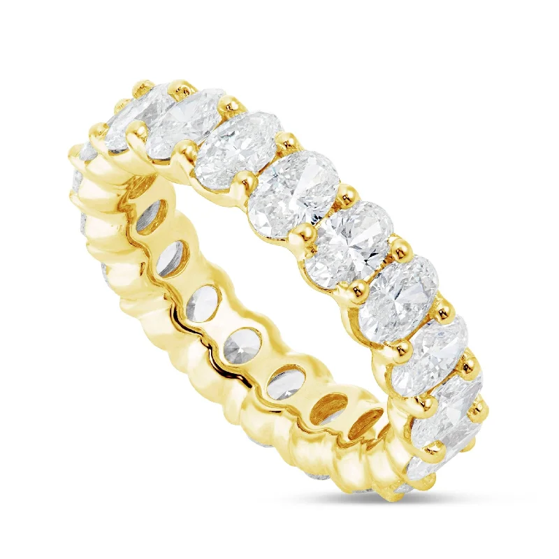 14K Gold 3.75ct Oval Cut Diamond Eternity Band