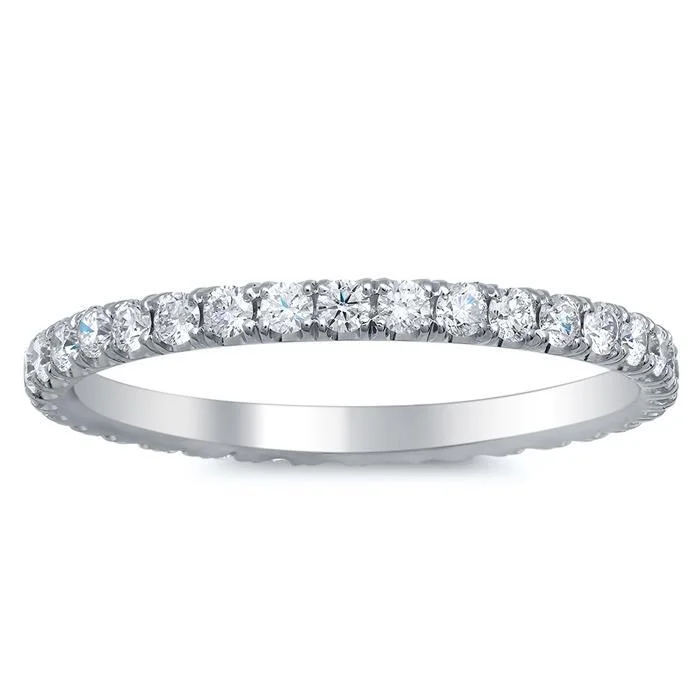 0.55 cttw Round U Pave Set Diamond Eternity Band